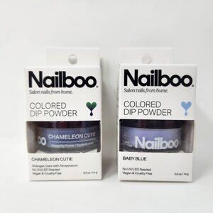 Lot of 2 Nailboo Colored Dip Powder Chameleon Cutie & Baby Blue 0.5 Oz No UV